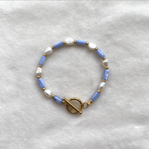 armband goud wit lila