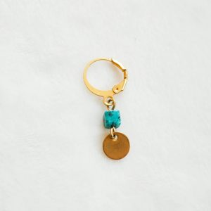 oorbel goud turquoise