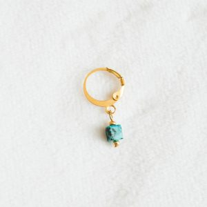 oorbel goud turquoise