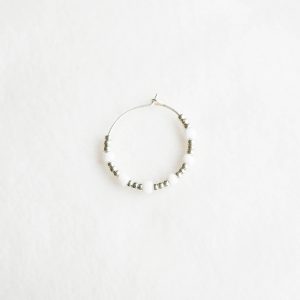 oorbel zilver wit