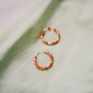 oorbellen oranje zilver