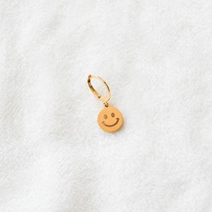 oorbel goud smiley