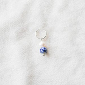 oorbel parel delftsblauw